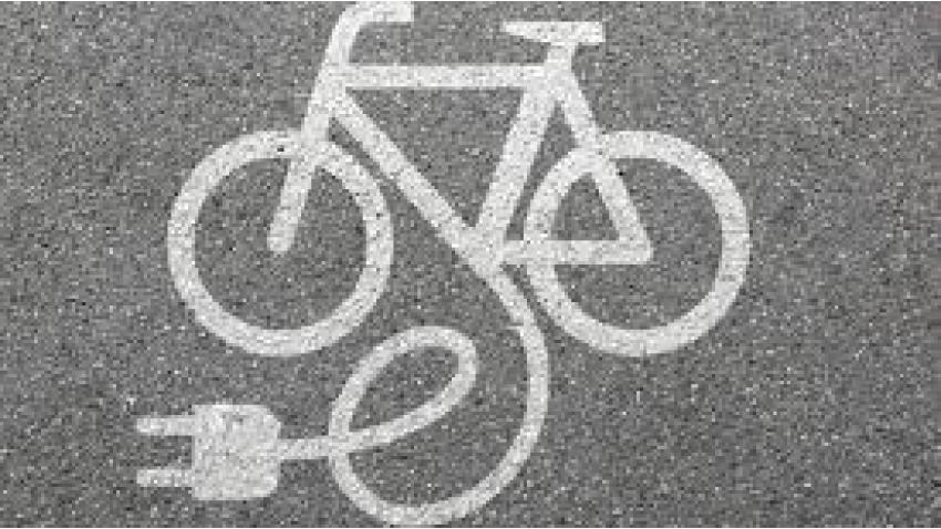 Tecknad cykel med el-kontakt / Bild från Cykelfrämjandet