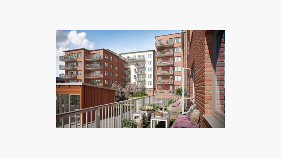 Exteriör mot innergård      mäklarbild